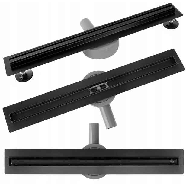 Elegantní odtok Neox Slim Pro Černý 500 mm pro moderní koupelny