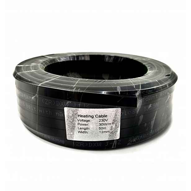 Topný kabel 12 mm 230 V 30 W/m Samoregulační elektrický váleček 50 m