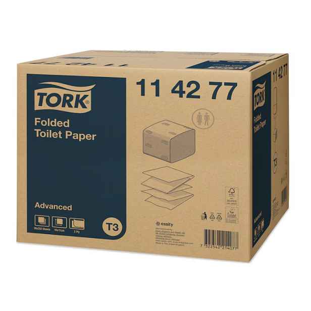 TORK toaletní papír skládaný 2-vr. (36x242 útržků, 8712ks/bal) T3 114277