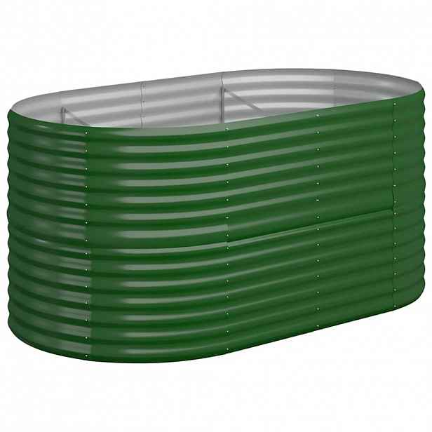 vidaXL Vyvýšený záhon pozinkovaná ocel 152x80x68 cm zelený
