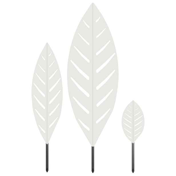 vidaXL Zahradní kolík 3 ks 116,5 x 35 x 3 cm Bílá Ocel