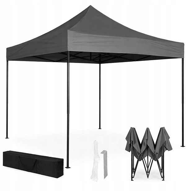 Zahradní pavilon s automatickým stan 3x3 m šedý