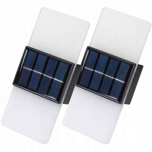 2x Nástěnná lampa Solární Akryl Led IP65 Ozdobné osvětlení domu Altánky