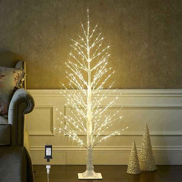 Bílý vánoční stromek Hairui 450 Led 120 cm s zástrčkou pro vnitřní i venkovní použití