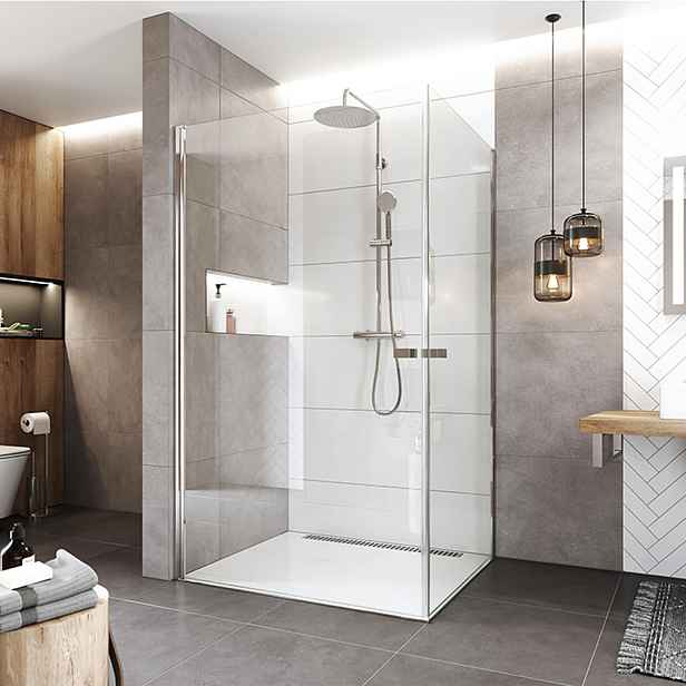 Kout sprchový Mereo Novea CK11903ZVR 800×700 mm chrom/čiré sklo