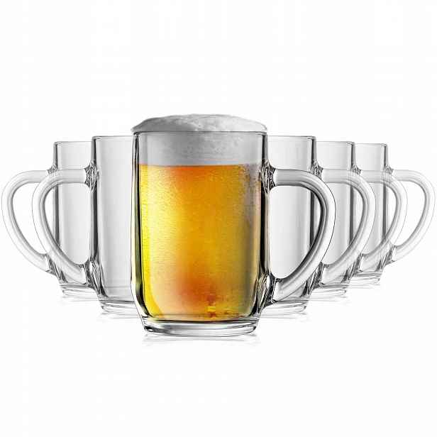 Pevné klasické Hladké hrnečky s ouškem na pivo Luminarc Haworth 570 ml 6 Ks