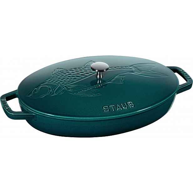 Staub Litinový pekáč na rybu s poklicí, mořská modř, 32 cm 11223337