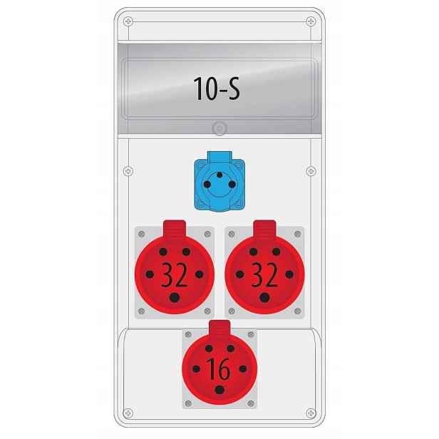 Rozvaděč R-box Slim 1x16A/5P 2x32A/5P 1x230V 10S B.SLIM-10S-5BR
