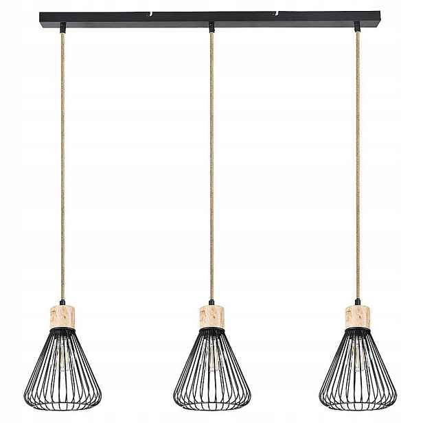 Tříbodová drátěná závěsná lampa do jídelny