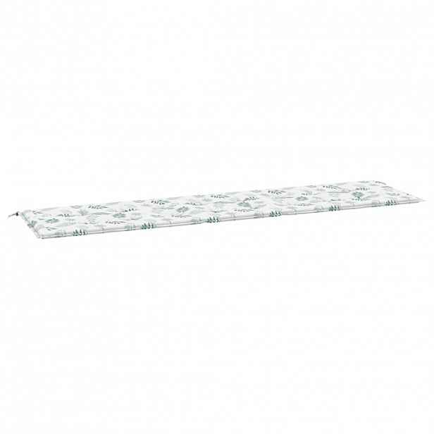 vidaXL Poduška na zahradní lavici vzor listů 200x50x3 cm textil