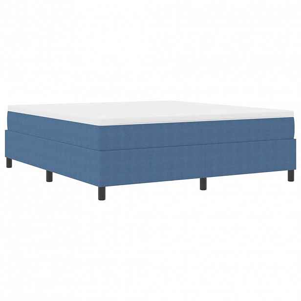vidaXL Postel s boxspringem Modrá a bílá 180 x 200 cm Žebrovaná látka