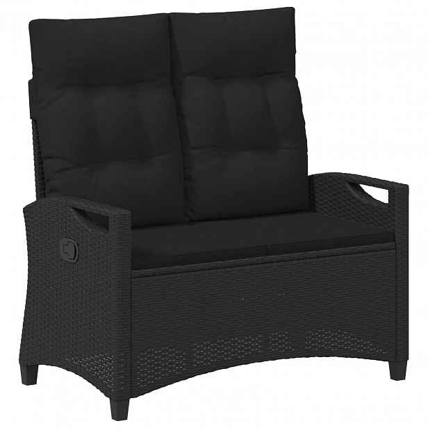 vidaXL Zahradní lavice Černá 105 x 60 x 112 cm Ocel a polyester
