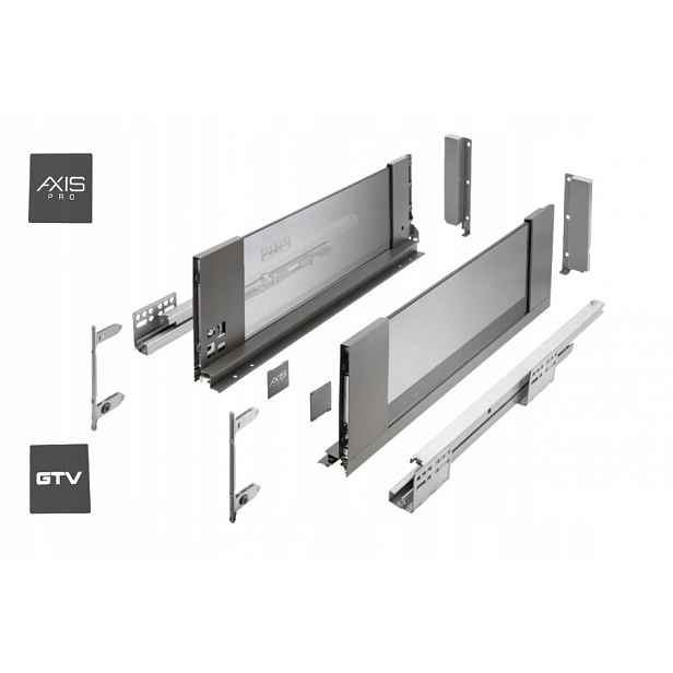 Šuplík Gtv Axis Pro Glass L550 H167 Vysoká Skleněná Strana 40 Kg S Tlumením Dovírání