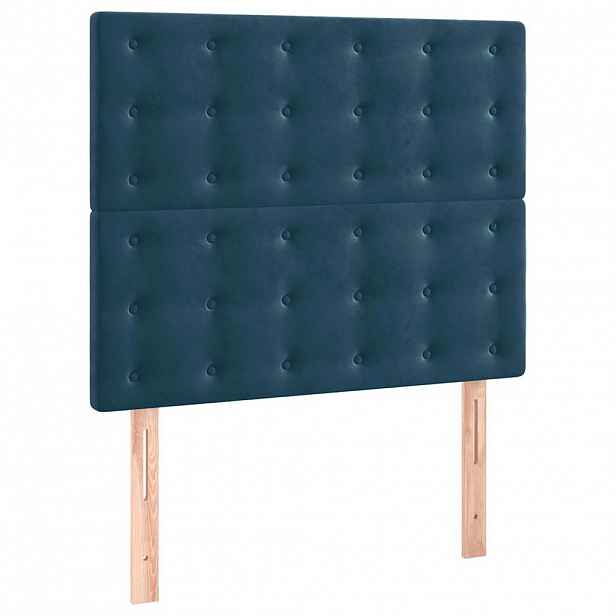 vidaXL Čelo postele tmavě modré 90x5x118/128 cm sametové