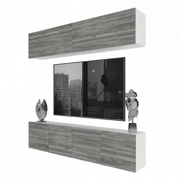 B BELINI GROUP OBÝVACÍ STĚNA Milano 6, Šedá matná, 200 cm, Bezúchytková