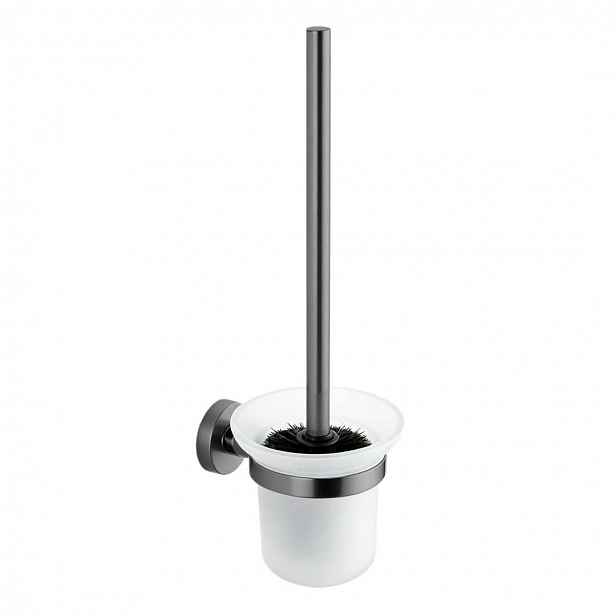 kielle Oudee - WC štětka nástěnná s držákem, matné sklo/gun grey 40502037