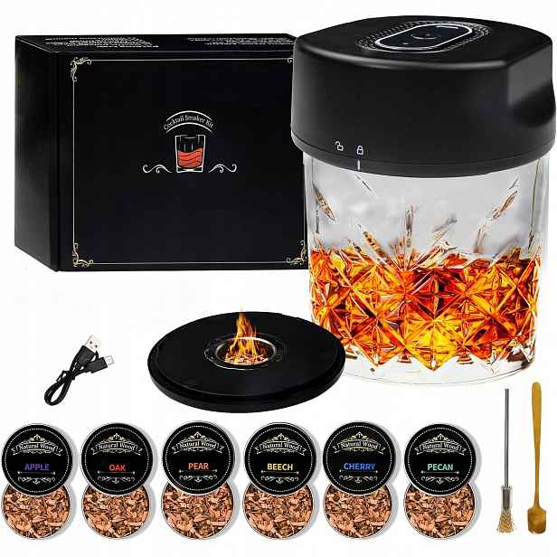 Sada Na Uzení Whisky Smoker S Nářadím, Na Drinky, Barmanská