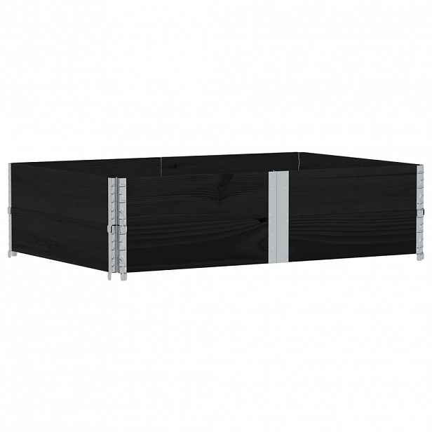 vidaXL Paletové nástavce 2 ks černé 150 x 100 cm masivní borové dřevo