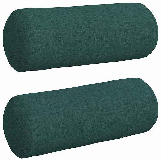 vidaXL Polštáře 2 ks textil Tmavě zelená Ø 15 x 40 cm