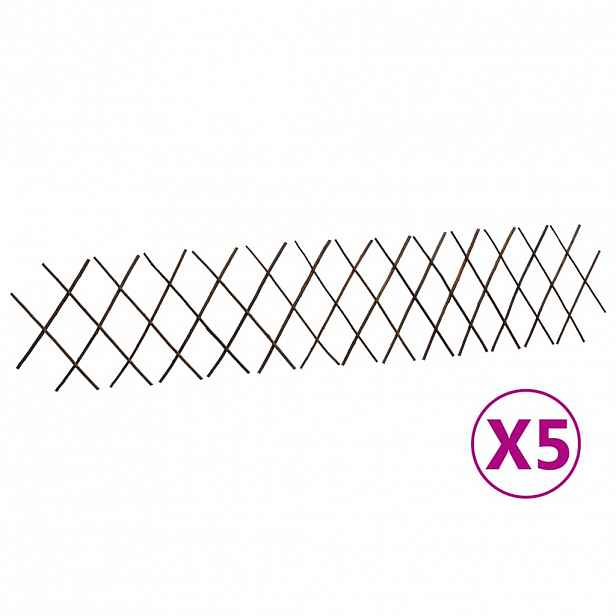 vidaXL Vrbové trelážové ploty 5 ks 180 x 30 cm