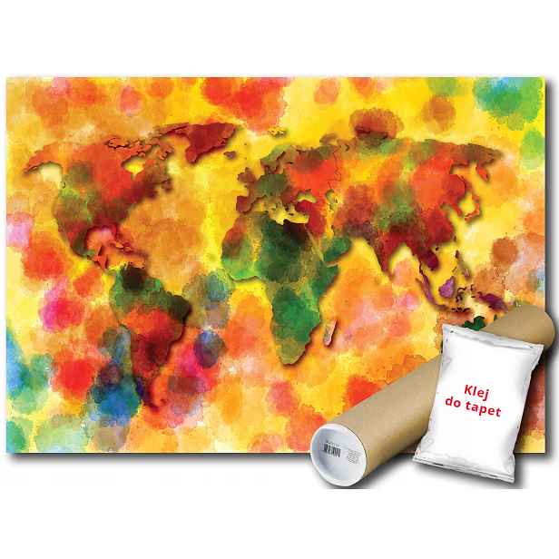 Vinylová fototapeta barevná mapa světa 152x104