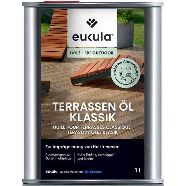 Eukula Terrace Oil Klassik 1L olej na terasy a dřevo bezbarvý