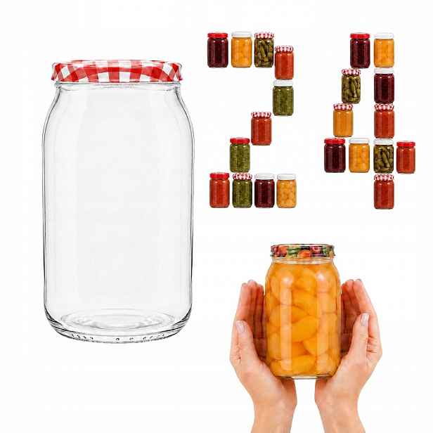 Sklenice 900 ml 24 ks se šroubovacím uzávěrem zavařovací sklenice okurky červená řepa kompot