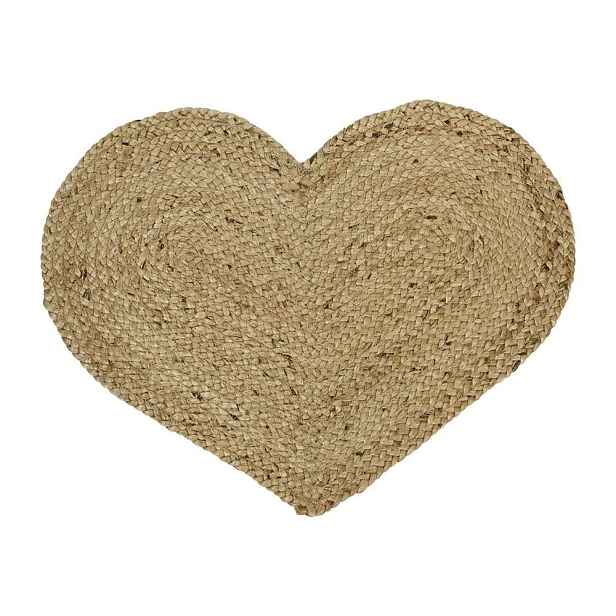 Jutové prostírání / předložka velké srdce Heart - 60*45*0,5cm Mars & More