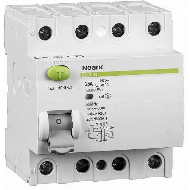 Modulární Proudový Spínač 25A 30MA 4P Typ Ac EX9L-N Noark 108331