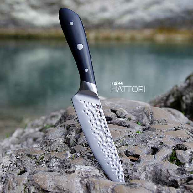 Nůž šéfkuchaře Fissman Hattori 16 cm ocel 420J2 s kladívkovým ostřím