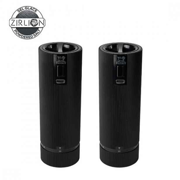 Sada 2 elektrických mlýnků na sůl a pepř, 15 cm, "Line Z", Matte Black
