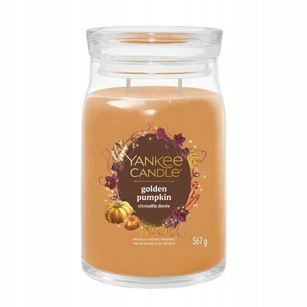 Golden Pumpkin Yankee Candle Signature velká vonná svíčka s 2 knoty