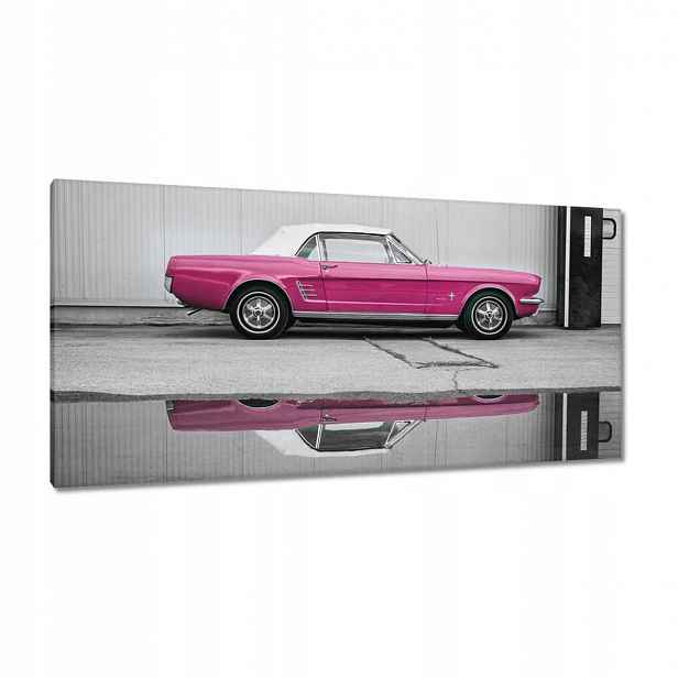 Obrazy 115x55 Růžový Ford Mustang Usa