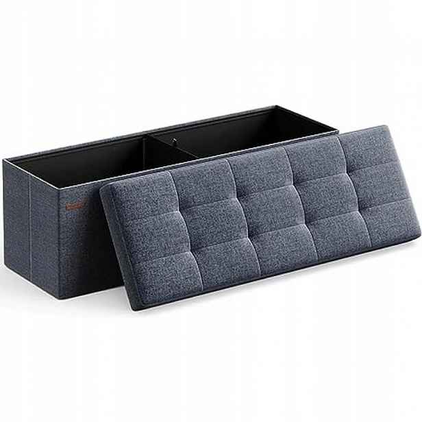 Úložný taburet LSF077Q01V2, 110 x 38 x 38 cm, nosnost 300 kg, džínová modrá