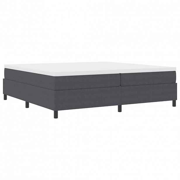 vidaXL Postel s boxspringem Tmavě šedá a bílá 200 x 200 cm
