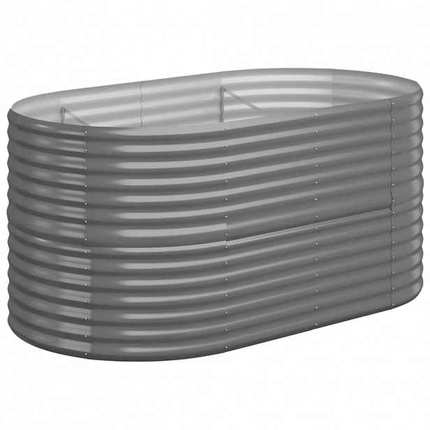 vidaXL Vyvýšený záhon pozinkovaná ocel 152x80x68 cm šedý