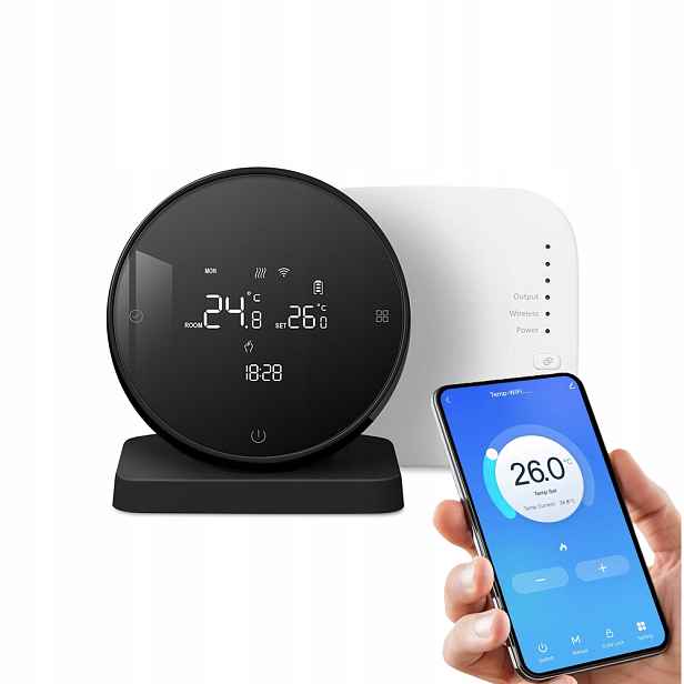 Wifi termostat s bezdrátovým bezpotenciálovým relé Tuya