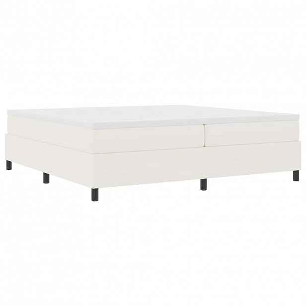 vidaXL Postel s boxspringem Krémová a bílá 200 x 200 cm