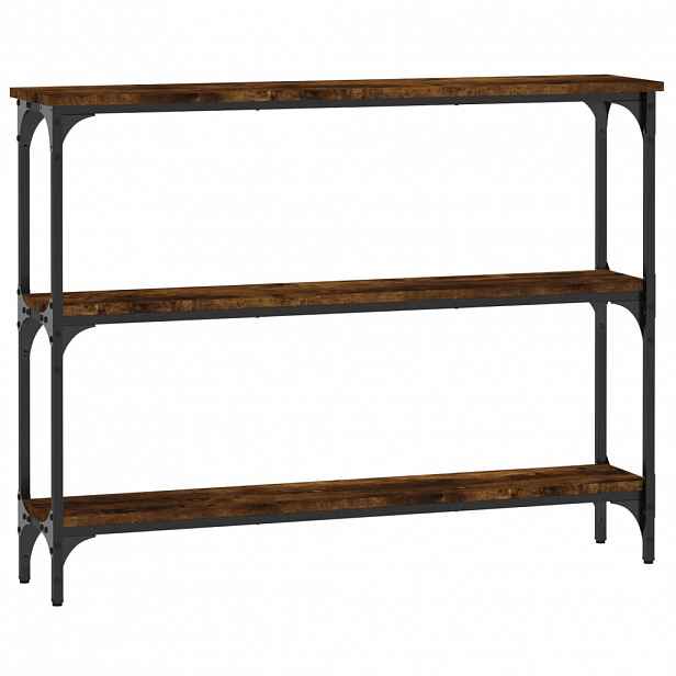 vidaXL Konzolový stolek kouřový dub 100x22,5x75 cm kompozitní dřevo
