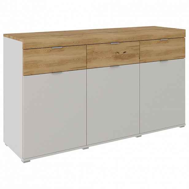 Dieter Knoll KOMODA, dub, barvy dubu, světle šedá, 151/88/47 cm