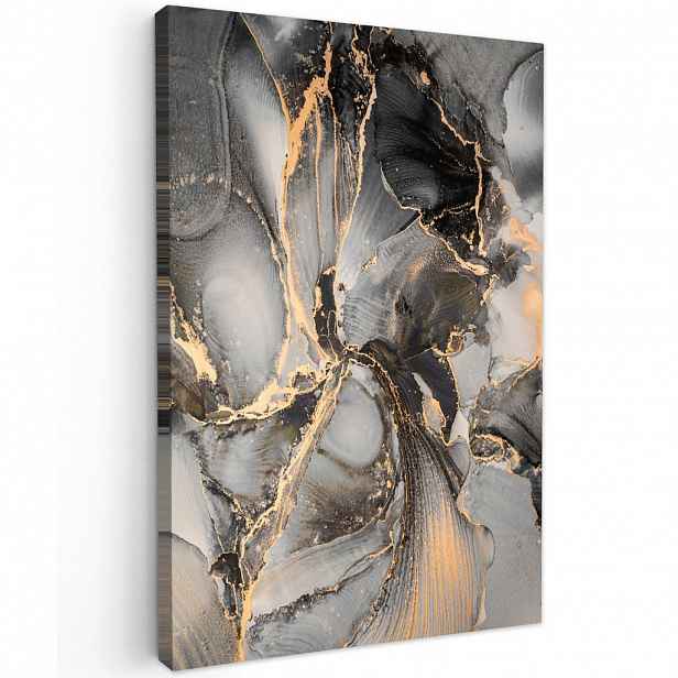 MuchoWow OBRAZ NA PLÁTNĚ Grey - Luxury - Gold - Marble 20x30 cm