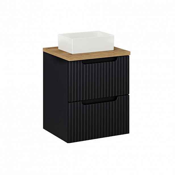 Petits-meubles UMYVADLO 50.4cm Riva Černá a dřevěná