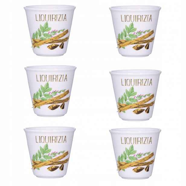 Skleničky La Porcellana Bianca Liquorelli Liquirizia 6 ks 75 ml