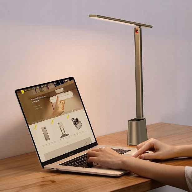 Stolní noční Led lampička Smart Eye bezdrátová 2200 mAh šedá