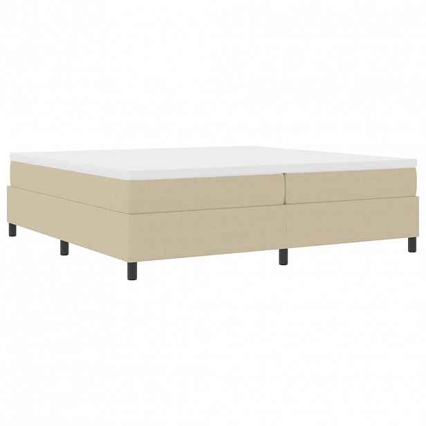 vidaXL Postel s boxspringem Světle šedá a bílá 200 x 200 cm