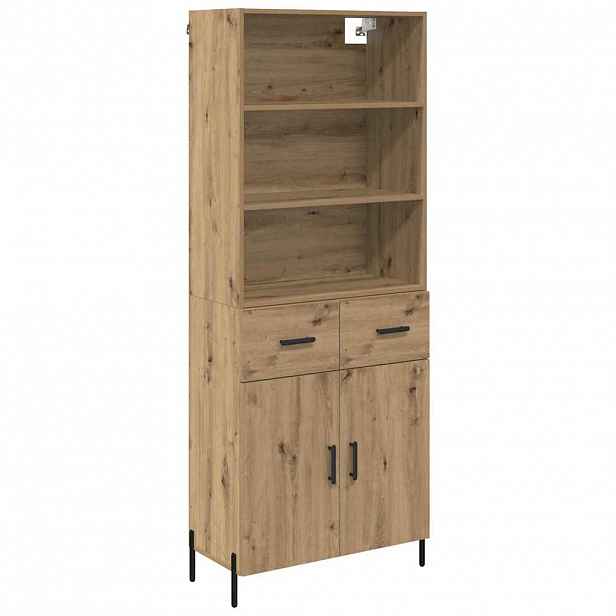 vidaXL Vysoký bufet Artisanový dub 69,5 x 32,5 x 180 cm
