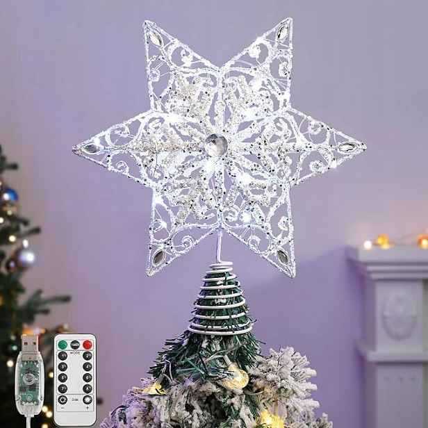 Hvězdička na špičku vánočního stromku Led 30 Led 8 režimů Časovač Dálkové ovládání Usb 3 m Vánoční