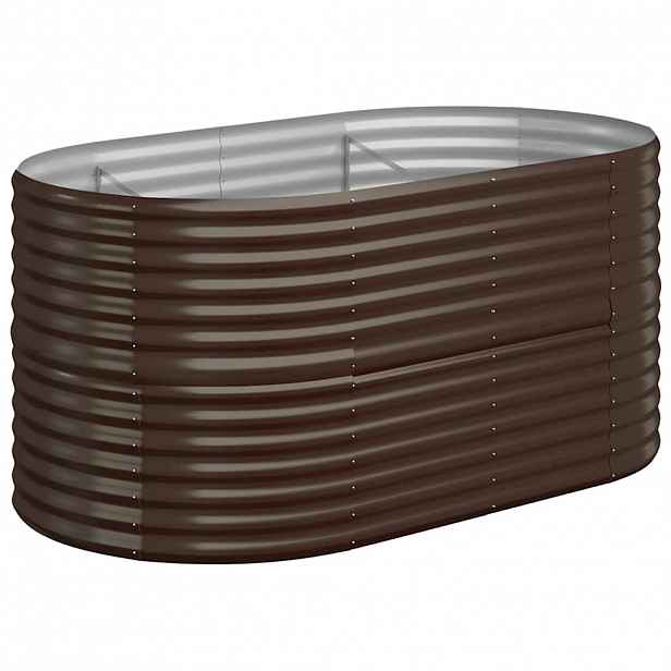 vidaXL Vyvýšený záhon pozinkovaná ocel 152x80x68 cm hnědý