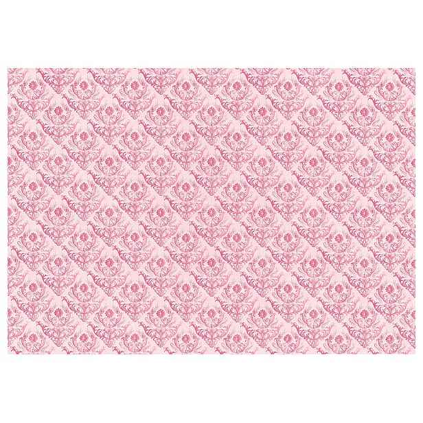 Vliesová fototapeta růžová Damask Květiny Klasický vzor 300x210 lepidlo