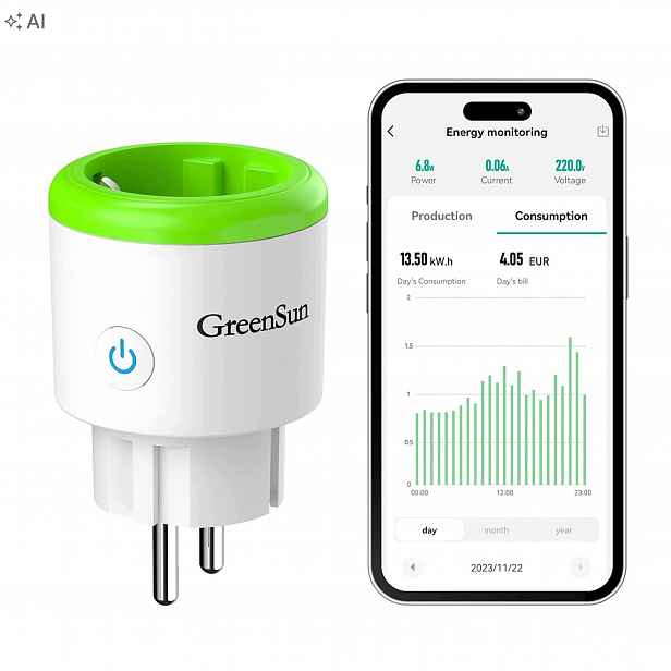 Wlan zásuvka GreenSun měření výkonu počítadlo energie smart Alexa programátor